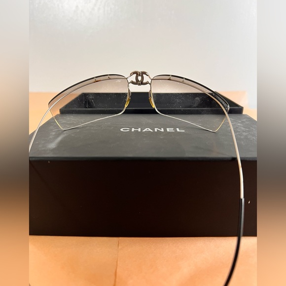 Rare Chanel Rimless CC Sunglasses 4032 ClearFold-Up - Picture 6 of 9